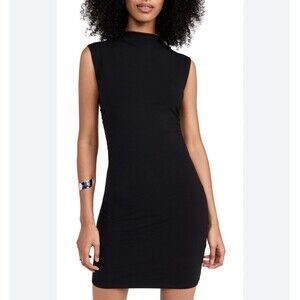 Reformation Alden Knit Dress Black, Sz XS chic minimalist